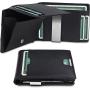 Slim front pocket wallet leather money clip card holder pu money clip with coin purse