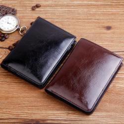 Oil Wax Card Holder Wallet Leather for Men New Design Wallets Short Bifold Erkek Cuzdan Soild Men Purse Lady Wallet Bags Women