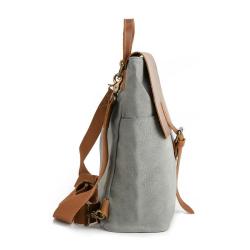 2024 Custom Women Canvas Backpack Bag For Stylish Ladies With Crazy-horse Leather