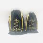 Custom Gold Logo Black Jewelry Drawstring Dust Velvet Bag Super Soft Velvet Gift Cosmetic Pouch
