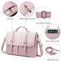 LOVEVOOK 15.6 inches Multi-Pocket Leather Laptop Tote Work Bags Ladies Shoulder Messenger Briefcases Purses Laptop Bag for Women