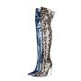 2021 Fashion Design Autumn Stiletto Heels Patent Leather Back Zipper Sexy Pointed Toe Over The Knee Thigh High Boots For Women