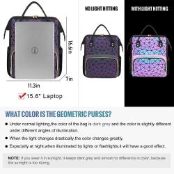 LOVEVOOK 2022 new 15.6inch laptop backpacks fashion business work luminous geometric school bags women travel backpack with USB