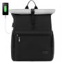 15.6 Inch Rolltop Backpack Waterproof Large Laptop Bag with USB Charging Port for Travel Work School Laptop Backpack Women Men