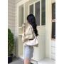 Wholesale Korean square shoulder bag nylon simple fashion bag with small pocket Nylon Half-Moon Bag