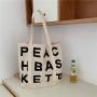 Wholesale Ins Style High Capacity Tote Bags Female One Shoulder Cloth Handbag Letter Logo Print Canvas Bag