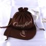 Custom Logo Printed Ellipse Cotton Linen Gift Drawstring Packaging Bag  Brown Candle Cosmetic Cotton Dust Pouch