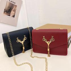 New Design Korean Fashion Small Square Bag 2024 Ladies Cross Shoulder Bag Women's Pu Leather Sling Chain Bag