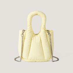 Custom New Fashion Women Puffer Tote Bag Soft Padded Down Winter Handbag Nylon Crossbody Bags