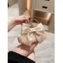 New Elegant women party clutch bags dinner dress champagne handbag evening wedding silk satin bowknot handbags for women