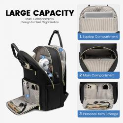 LOVEVOOK High Quality Custom logo quilted leisure nylon laptop backpack for women man large waterproof travel school backpacks