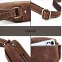 High Quality Men's handbags crossbody shoulder bag vintage crazy horse genuine leather bags brown retro cow leather bags men