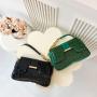 Ins Popular Fashion Small Bag Female Personality Patent Leather Crocodile Print Acrylic Chain One Shoulder Underarm Bag Tide