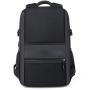 KBW725 Hot High-quality Nylon Backpack with USB Charging Port Headphone Hole Fashion Leather Film Backpack Custom Logo Black