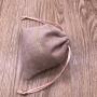 Gold Hot Stamping Logo Khaki Faux Suede Drawstring Pouch