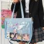 Custom Ita Bag Low MOQ Large Pin Display Clear Window Canvas ITABAG Fashion Design Women Tote Bag
