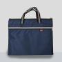 HR009 Unisex Business Soft Faced Zipper Dark Blue Briefcase Nylon Office Data Laptop Bag Business Woven Document Computer Bag