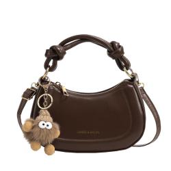 Popular and fashionable versatile solid color knotted handbag, new style of Korean version bag for women in autumn and winter