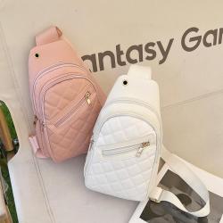 Hot Selling Lingge Embroidered PU Leather Chest Bag 2024 Ladies Wholesale Women's Shoulder Crossbody Bag