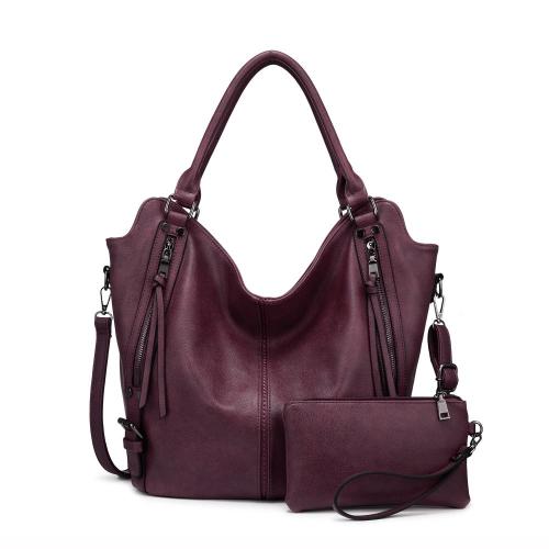 2pcs Retro Fashion Classic PU Shoulder Bag luxury leather strap Hobo Bags Ladies Large Purses and Handbags Set Tote Bag Women