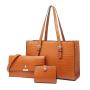 Custom carteras y bolsos de mujer Handbag 3 In 1 Set Tote Bag Pu Leather Crocodile Pattern Female Clutch Handbag