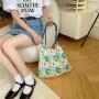 ZR891 Shopping Bag Cloth Cotton Printing Fashion Woman Tote Bag Drawstring Environmentally Friendly Shopping Underarm Bag