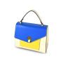 2021 Stylish Stitching Color Custom Genuine Leather Shoulder Bag Creative Design Vegan Leather Handbag