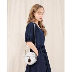 ZR692 Women's Bags Cat New Fashion PU Leather Girl Lovely Small Round Bag Zipper Shoulder Crossbody Phone Bag Female Party