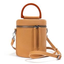 2024 Wholesale Real Genuine Leather Bucket Bag Handbag For Women With Wooden Handle