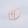 Keymay Custom Personalized Chenille Letter Patch Makeup Bag Women Travel Zipper Toiletry Pouch Canvas Cosmetic Bag