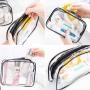 2022 Custom Transparent Retail Waterproof Pvc Clear Zipper Travel Packing Makeup Brush Cosmetic Bags
