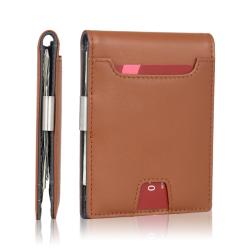 Wholesale men money clip leather mens wallet card holder rfid pu money clips wallets