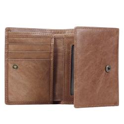 OEM193 Genuine Cow Leather Men Wallets ID & Credit Card Holders Note Compartment Short Wallets Vintage Purses For Male