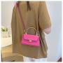 ZR766 Women's Bags Fashion Girl PU Leather Solid Color New Small Square Bag Simple Zipper Shoulder Crossbody Bag Female Party
