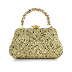 New design trendy wedding party bag elegant full dress bag ladies evening bags woman rhinestone handle handbag bulk sell pochette femme
