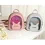 Fashion mini leather girls backpack transparent gitter PVC Ita bag custom Ita bag shoulder bag