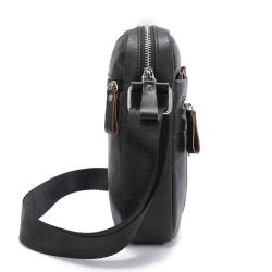 2024 Wholesale Vegan Leather Shoulder Bag For Retro Men With Messenger Webbing Strap