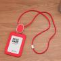 KT001 Creative PU leather ID Badge Holders Credit Card Working Bus Card Case Neck Strap Bus Access Student Card Holder