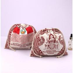 2023 New Design Full Screen Printing Cotton Bread Food Packing Bag Drawstring Organic Muslin Gift Dust Bag