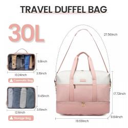 LOVEVOOK 30L Wholesale Customized Travel Duffel Bag Overnight Bags Carry on Luggage Weekender Bag for Women