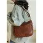 Durable Vegan Leather Bags Women Handbags Ladies Shoulder Sling Cross Body Bag With Wide Canvas Strap Women Handbag Wholesale