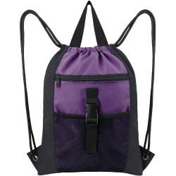 Drawstring Backpack Bag Gym Bag for Teens Boys Girls Large Sports Heavy Duty String Bag Backpack with Zipper Mesh Pockets