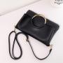 Factory Ready To Ship Pu Leather Women Handbag Shopping Tote Bag Crossbody Clutch   2 Pcs Lady Handbag