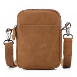 Customized Men's Genuine Leather Waist Bag Mad Horse Skin Shoulder Crossbody Bag Multi functional Outdoor Leather Phone Bag