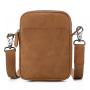Customized Men's Genuine Leather Waist Bag Mad Horse Skin Shoulder Crossbody Bag Multi functional Outdoor Leather Phone Bag