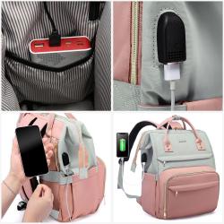 LOVEVOOK 14 15.6 17 inch Laptop Backpacks with USB Charging Port Travel Work Bags Student Bookbag Teacher Women School Backpack