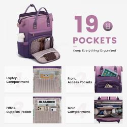 Gradient Travel Laptop Backpack for Bag Women 15.6 Inch Waterproof Carry on Teacher Work College School Computer Backpack Purse