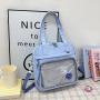 Cute Female Girl Student Pain Transparent Bag Japanese College Style Casual Bag Shoulder Crossbody Bag Handbag
