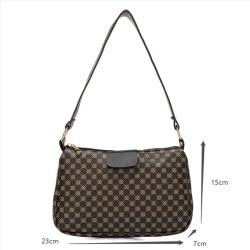 Ladies Portable Underarm Handbag Brand Pattern Design Print PU Leather Shoulder Bag