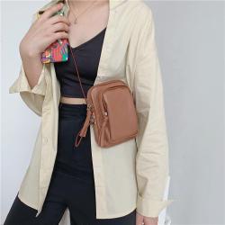 New Korean mini women's purse fashion trend square one-shoulder cross-body bag soft casual wallet mobile phone bag